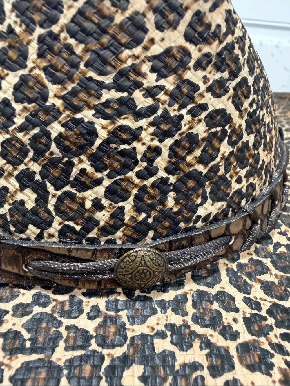 Leopard Print Western Cowboy Hat in Brown. West outfit. Summertime
